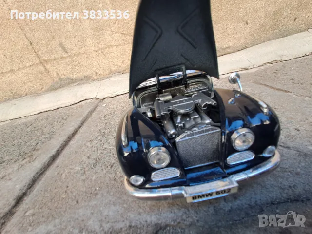 BMW 502/ 1955г. мащаб  1:18  кабрио, ретро метален колекционерски модел, снимка 11 - Колекции - 47568002