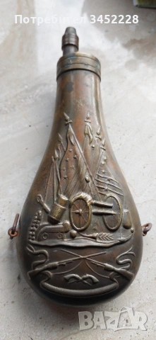 барутница месинг Италия за ценители , снимка 7 - Антикварни и старинни предмети - 53657434