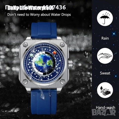 RORIOS Creative, уникален ръчен часовник с показалец, аналогов кварцов квадратен циферблат, снимка 4 - Мъжки - 52797688