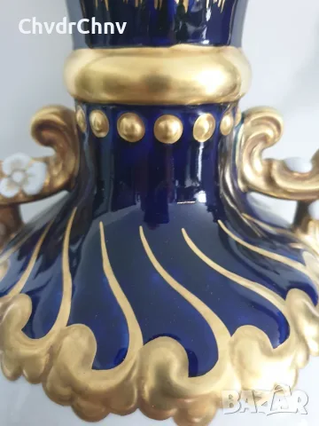 Royal Dux Bohemia 63см-5кг/Роял Дюкс Бохемия голяма стара порцеланова ваза с дръжки, снимка 5 - Вази - 55970197