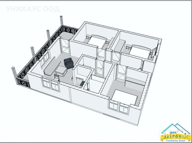 Eдноетажна Къща Дом Стърн 66, 33 м2, снимка 9 - Монтажи - 42379799