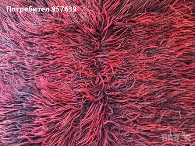 Червен китеник халище, снимка 2 - Покривки за легло - 55986631