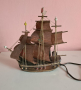дървена  лампа кораб, снимка 1 - Антикварни и старинни предмети - 44708951