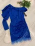 коктейлна рокля по тялото с нежни пера , снимка 2