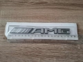 Mercedes Benz AMG сребриста емблема с черен кант, снимка 2