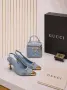Gucci Дамски Светло Сини Обувки На Ток Гучи Код E149, снимка 1