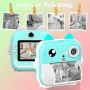 Детски Фотоапарат за моментни снимки за деца Мини термопринтер Син Розов светещи уши, снимка 2