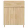 vidaXL Висок шкаф, дъб сонома, 69,5x34x180 см, инженерно дърво, снимка 8