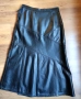Дълга черна лъскава кожена пола от истинска естествена кожа, размер L, снимка 3