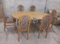 Комплект масивна разтегателна маса с 6 стола, снимка 1
