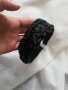 Черна диадема ефект кожа с подарък гривна, снимка 2