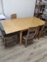 Кухненски комплект  маса от масивно дърво 90/90см+4 стола , снимка 5