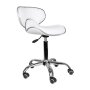 Козметичен стол - табуретка с облегалка Gabbiano Q-4599 78/93 см - бяла/черна/сива, снимка 2