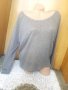 Сива широка блуза с гръб/лице две материи М/Л, снимка 1 - Блузи с дълъг ръкав и пуловери - 34253009