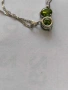 Сребърно колие със зелен цирконии , снимка 5