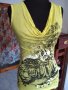 ROBERTO CAVALLI дамска блуза, цвят лимонено жълто, снимка 1 - Тениски - 35930667