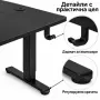 Електрическо бюро с регулируема височина 120x60 см, LED контролен панел и памет за 3 позиции, черно, снимка 5