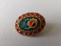 Винтидж италианска микромозайка с флорална овална игла, брошка, снимка 6