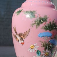 Стара ваза стъкло Бохемия , снимка 3 - Антикварни и старинни предмети - 41726860