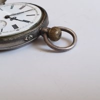 Сребърен джобен часовник, снимка 5 - Антикварни и старинни предмети - 39741578