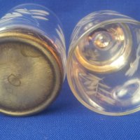 Руски кристални чашки за концентрат с метално дъно , снимка 6 - Чаши - 41364553