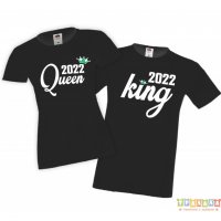 Тениски за влюбени King Queen 1, снимка 4 - Тениски - 35719599