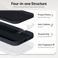 GOODVISH 3 в 1 Premium Silicone, Калъф за iPhone 15 6.1" (2023), черен, снимка 4 - Калъфи, кейсове - 42496090