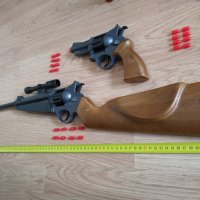 Пушки и револвер с гумени патрони и мишени - Edison Giocattoli, снимка 3 - Други - 40224621