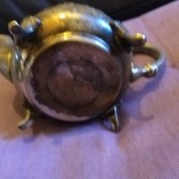 Посребрен калаен френски маркиран чайник фи72мм Н-150мм и 175х100мм , снимка 8 - Други ценни предмети - 44166838