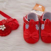 Червени бебешки буйки 12-18 месеца, снимка 2 - Бебешки обувки - 34830954