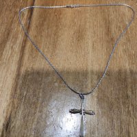 Сребърен синджир с кръст (107), снимка 3 - Колиета, медальони, синджири - 39286936