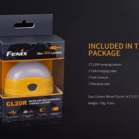 Лампа за къмпинг Fenix CL20R LED – оранжева, снимка 7 - Екипировка - 41516547