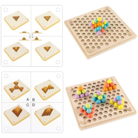 3583 Монтесори играчка детска мозайка от дървени мъниста, снимка 9 - Игри и пъзели - 44615013