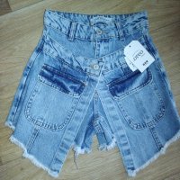 Oreo jeans къси панталонки тип пола с двойна висока талия, снимка 1 - Къси панталони и бермуди - 41602162