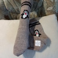 Ръчно плетени дамски чорапи  размер 38, снимка 1 - Дамски чорапи - 41786556