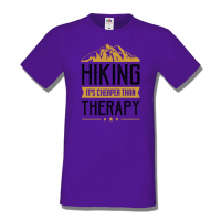 Мъжка тениска Hiking It's Cheaper Than Therapy,Къмпинг,Планина,Изненада,Подарък,Поход,Връх,Хижа,, снимка 8 - Тениски - 36351931
