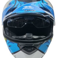 Нова Мото Каска -№245 X-ONE -Helmets- синя -А3785 -M, снимка 3 - Аксесоари и консумативи - 44239391