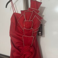 Нова дълга червена рокля размер S/M, снимка 3 - Рокли - 40874866