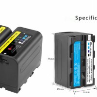 USB батерия  NP-F780 6800mAh с тестер за ниво на заряда, снимка 1 - Батерии, зарядни - 39615529