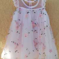  Ефирна детска рокля с бродерия, 3D цветчета и тюл, снимка 9 - Детски рокли и поли - 41981710