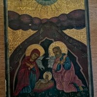 много стара оригинална икона рождество христово, снимка 2 - Антикварни и старинни предмети - 44147701