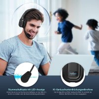 слушалки Bluetooth с микрофон, USB, TECKNET, внос от Германия, снимка 10 - Слушалки, hands-free - 34847302