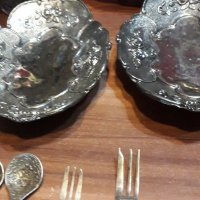 Старинни  посребрени  и сребърни прибори и съдове, снимка 3 - Други ценни предмети - 35708040