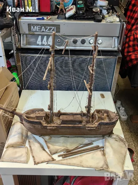стар дървен макет на кораб , снимка 1