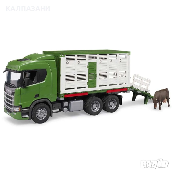 BRUDER камион Scania Super 560R За транспортиране на едър рогат добитък 03548, снимка 1