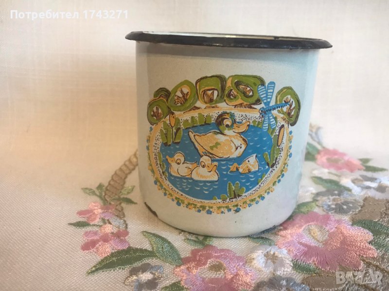 Емейлирано канче с изображение на патета подходящо за Велик ден, снимка 1