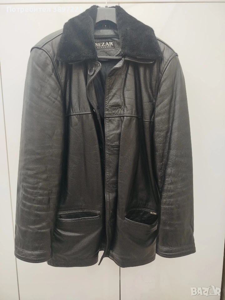 Мъжко кожено яке от естествена телешка кожа , снимка 1