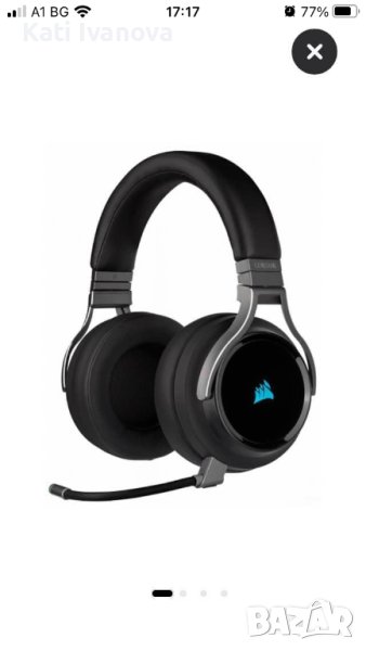 Геймърски слушалки corsair gaming virtuoso rgb wireless xt high-fidelity gaming headset slate, снимка 1