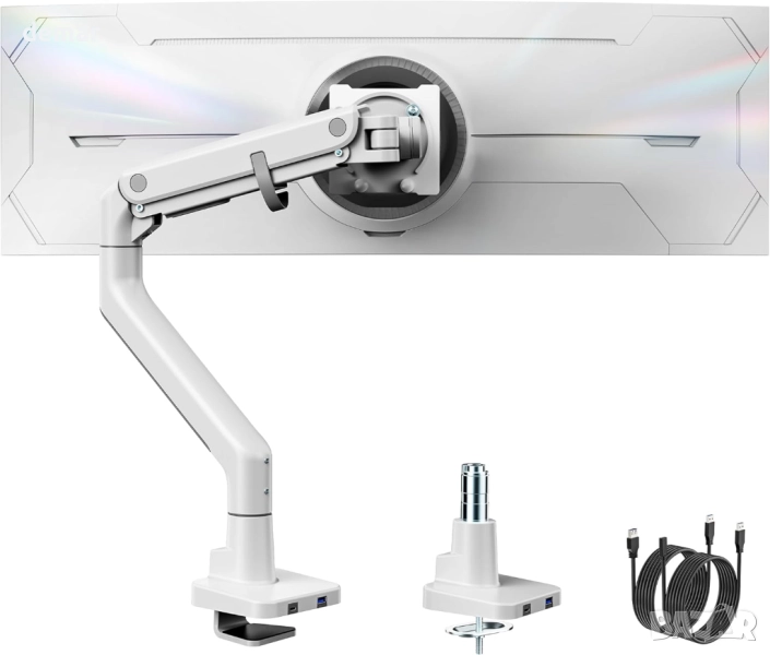 Стойка за монитор monTEK с USB-A/C за ултраширок извит 17-57",до 27 кг, снимка 1