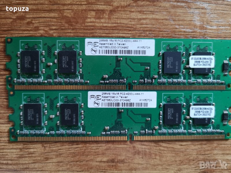 RAM рам памет за компютър Aeneon 2х 256MB DDR2-533MHz PC2-4200 AET560UD00-370A98Z, снимка 1